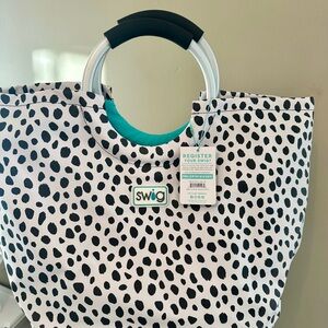 SWIG Black and White Polka Dot Women's Bag NWT